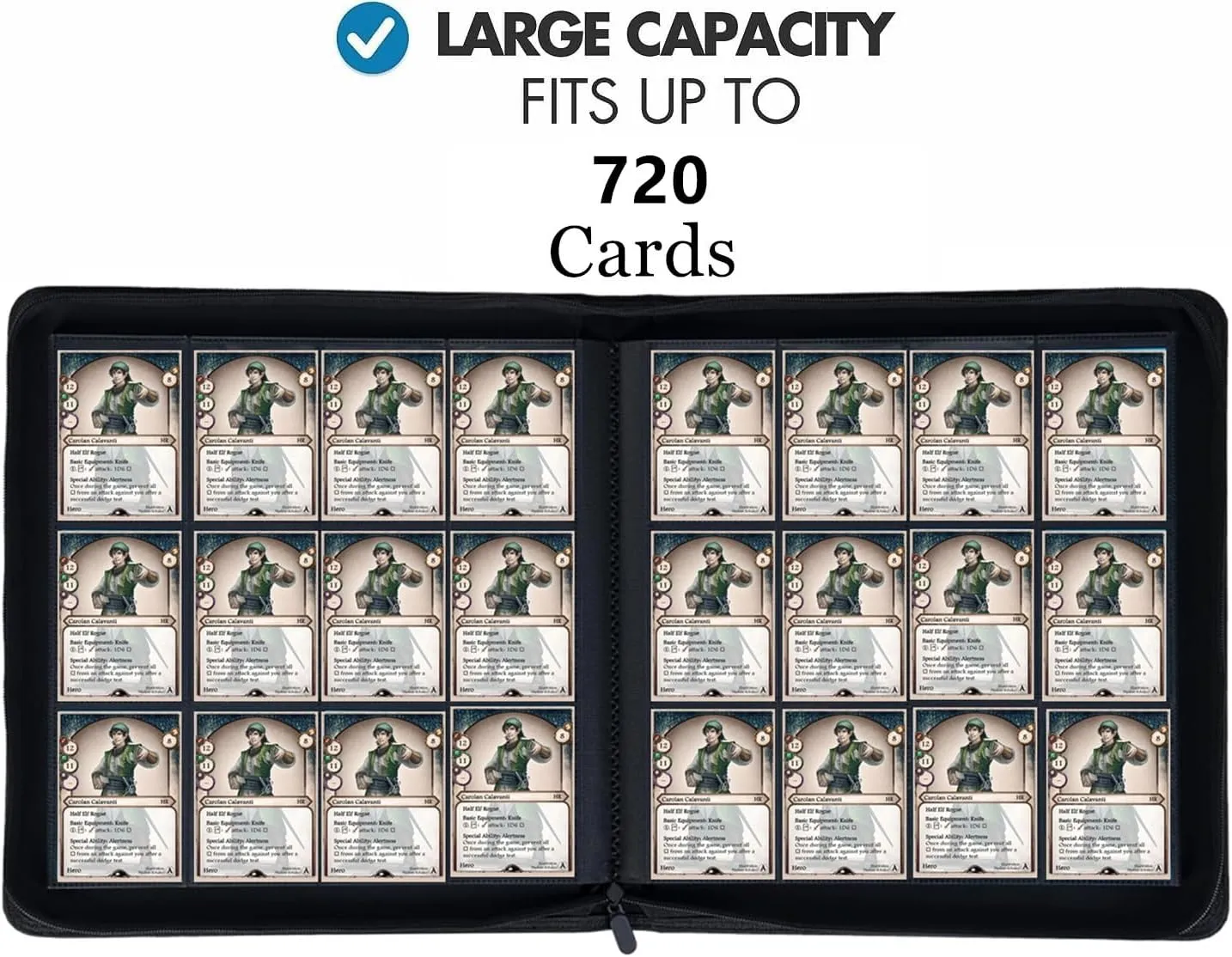 12 Pocket 720 Pockets Trading Card Binder, Ringless Side Loading Card Holder Album, Trading Card Album Fit for YuGiOh, MTG, TCG, Game, Sports, Business Cards (Yellow)