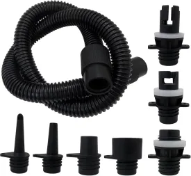 2025 New Paddle Board Pump Adapter Set, 1 Sup Pump Hose 7 Sup Air Nozzles, Sup Pump Replacement Parts, Paddleboard Electric Air Pump Accessories Attachment for Inflatable Boats, Rafts, Kayak