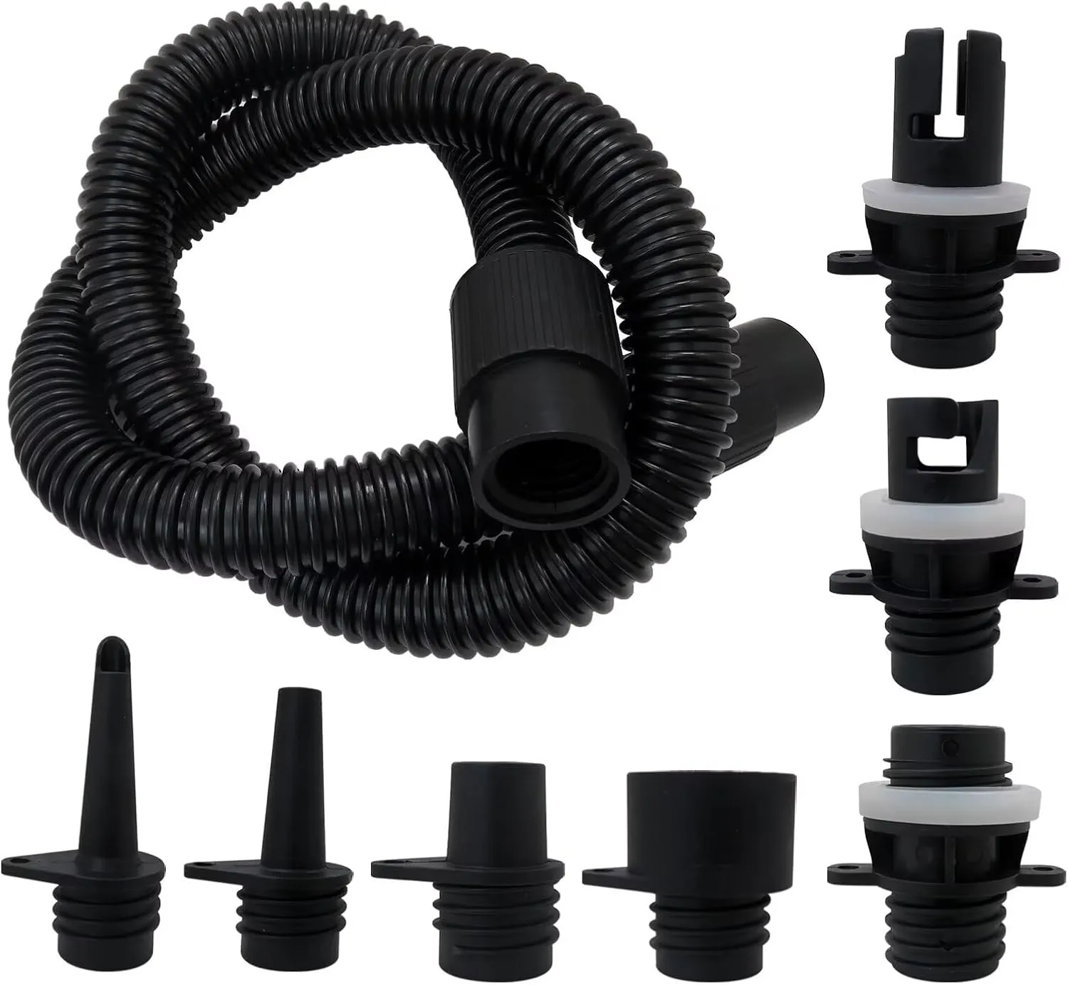 2025 New Paddle Board Pump Adapter Set, 1 Sup Pump Hose 7 Sup Air Nozzles, Sup Pump Replacement Parts, Paddleboard Electric Air Pump Accessories Attachment for Inflatable Boats, Rafts, Kayak