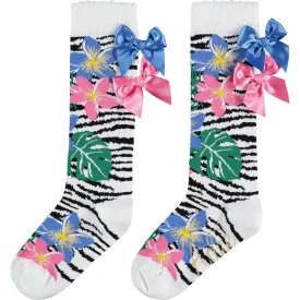 A DEE - Wes Tropical Dream Zebra Knee High Socks - Pattern