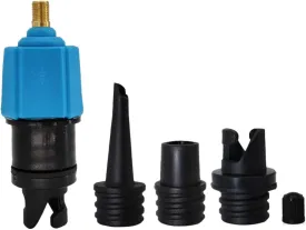 Air Valve Converter Inflatable Pump Multifunction Valve Adapter with 4 Nozzles for Kayak Stand Up Paddle Board Blue air Converter