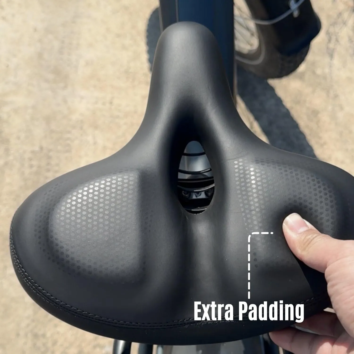 Comfortable Bike Seat with Suspension Seatpost, Large Oversized Saddle, Upgrade for EBIKE - 27.2/30.4/30.9/31.6/31.8/33.9mm