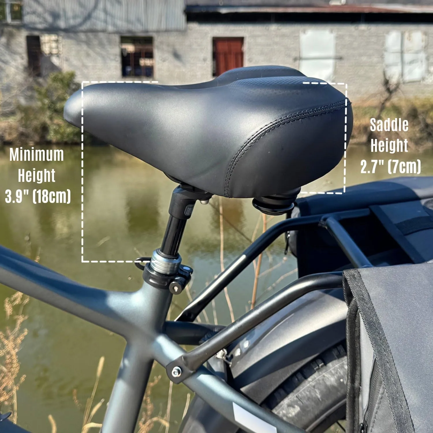 Comfortable Bike Seat with Suspension Seatpost, Large Oversized Saddle, Upgrade for EBIKE - 27.2/30.4/30.9/31.6/31.8/33.9mm