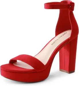 DREAM PAIRS Women's Platform Chunky High Heeled Sandals Open Toe Block Heels Ankle Strap Dress Shoes for Wedding Party Evening