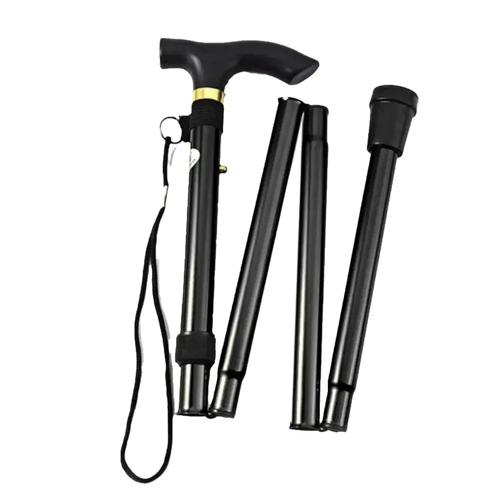 Foldable Walking Stick Anti-Slip Outdoor Hiking Camping Disability Cane Extendable Unisex Sturdy Mountaineering Climbing P9B1