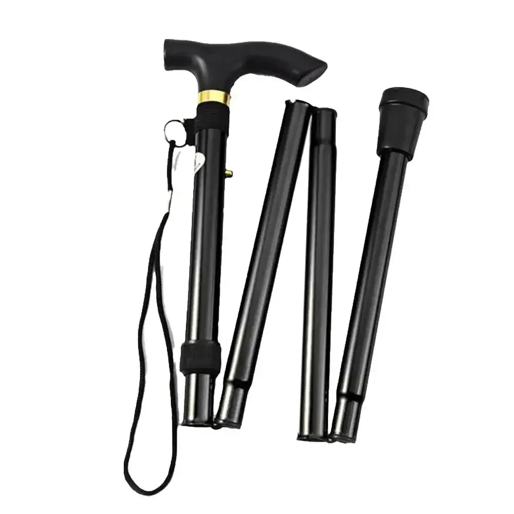 Foldable Walking Stick Anti-Slip Outdoor Hiking Camping Disability Cane Extendable Unisex Sturdy Mountaineering Climbing P9B1