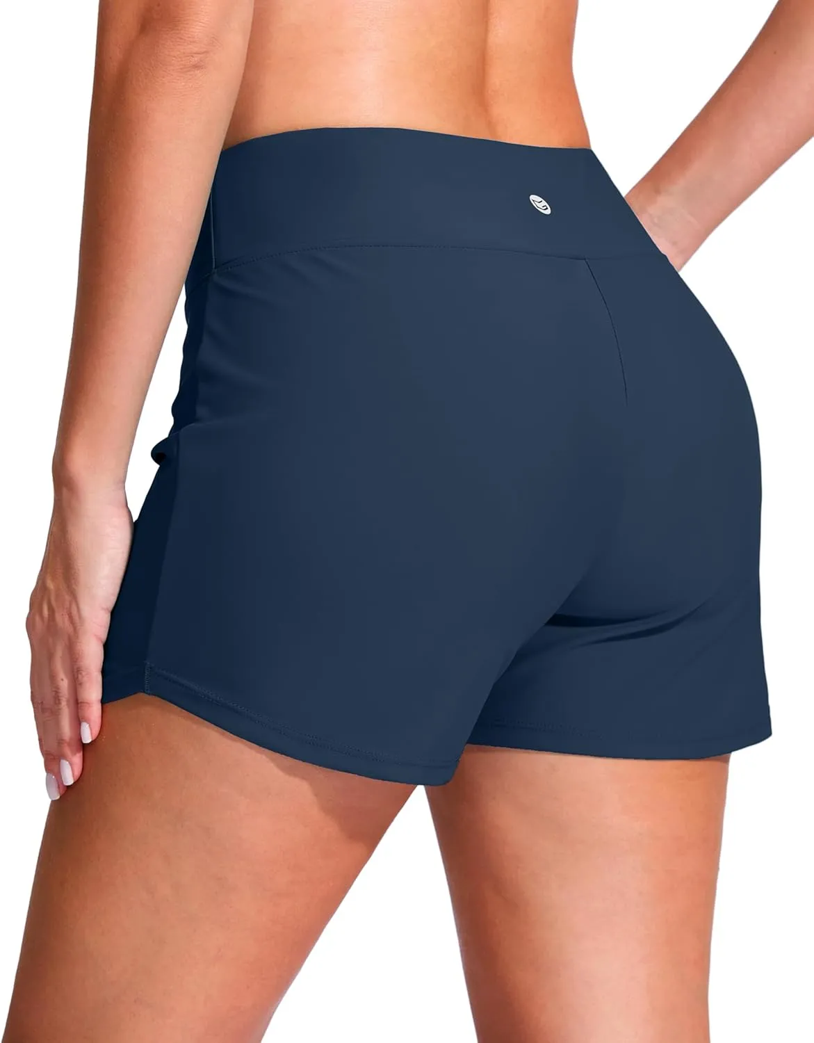 G Gradual Women's 4" Swim Board Shorts High Waisted Tummy Control Swimsuit Bathing Suit Bottoms for Women with Liner Pocket