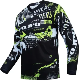 JPOJPO Men's Mountain Bike Jersey Long Sleeve Downhill&Motocross Shirts Breathable/Moisture-Wicking T-Shirt