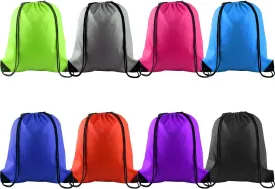 KUUQA 8Pcs Drawstring Backpacks - Bulk Gym Sport Travel Bags
