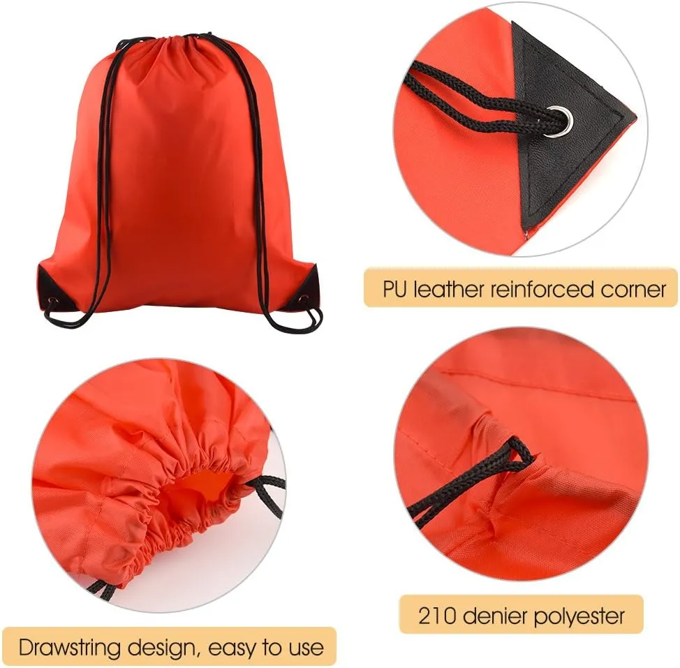 KUUQA 8Pcs Drawstring Backpacks - Bulk Gym Sport Travel Bags
