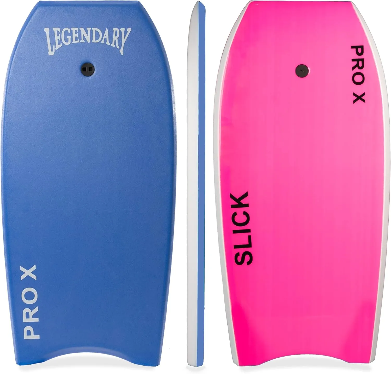 Legendary Pro X Bodyboard for Beach with Hard Slick Bottom, Boogie Boards for Kids & Adults, Heat Sealed with EPS Core, Leash