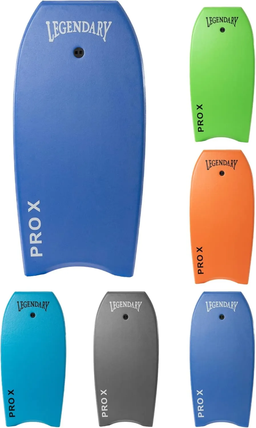 Legendary Pro X Bodyboard for Beach with Hard Slick Bottom, Boogie Boards for Kids & Adults, Heat Sealed with EPS Core, Leash