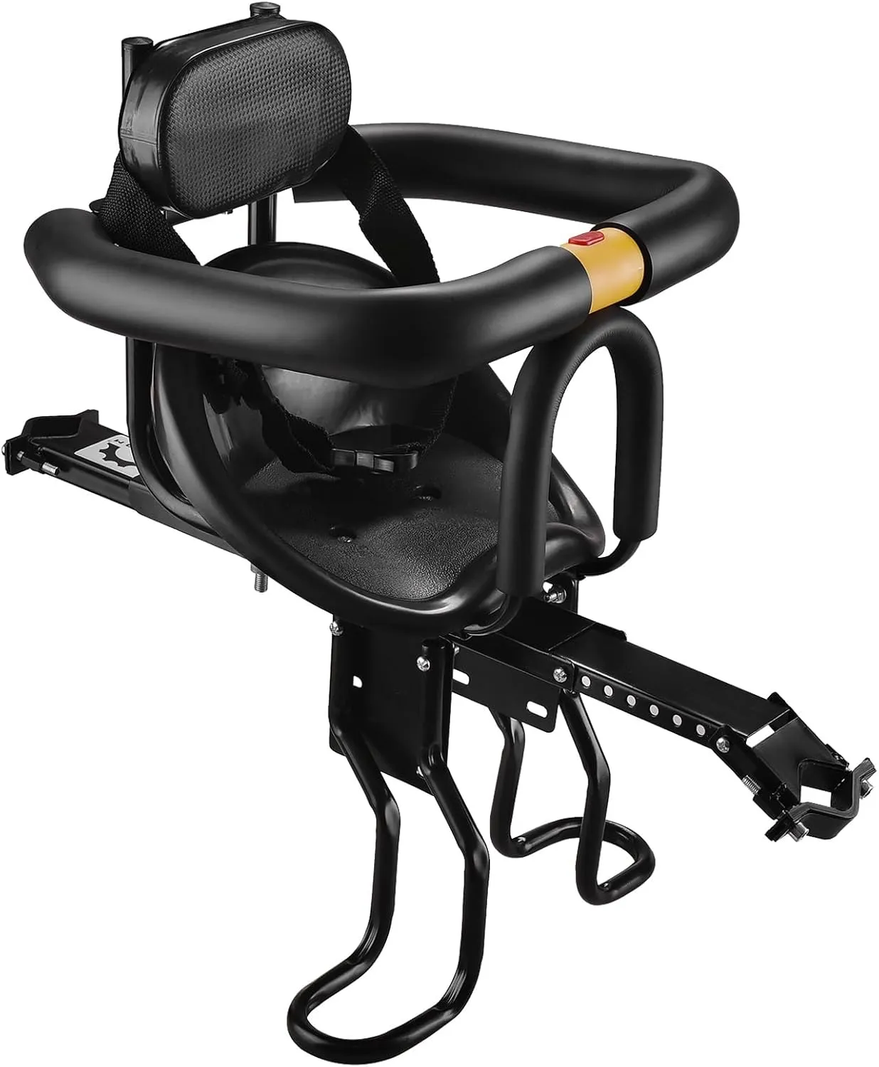 Lixada Bike Baby Seat Kids Child Safety Carrier Front Seat Saddle Cushion with Back Rest Foot Pedals