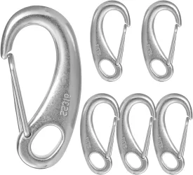 Marine Carabiner Flag Clips, 2.75 Inch 316 Stainless Steel Clips, 660 Lbs Boat Fender Hooks Sailboat Accessories, Perfect for Camping, Fishing, Boating, Hiking and Bucket Hanging