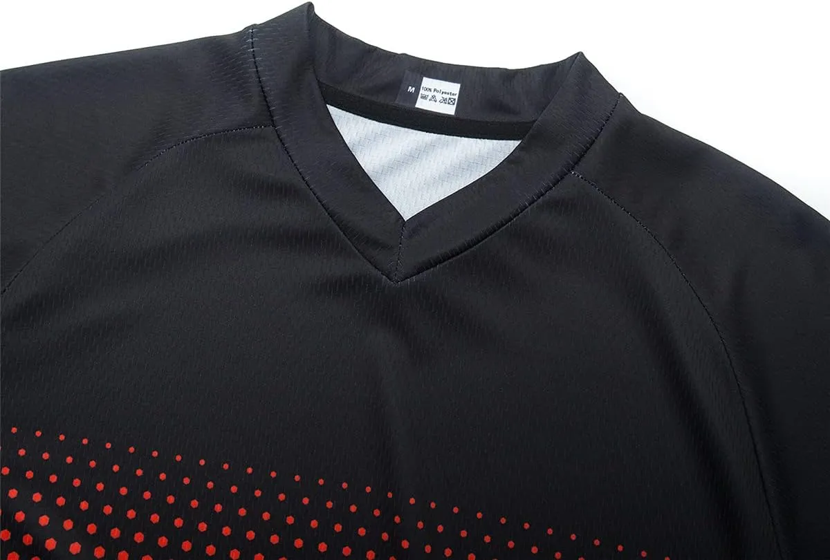 Men's Mountain Bike Jersey Long Sleeve MTB Off-Road Motocross Jersey Quick Dry Downhill&Motocross Shirts