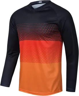 Men's Mountain Bike Jersey Long Sleeve MTB Off-Road Motocross Jersey Quick Dry Downhill&Motocross Shirts