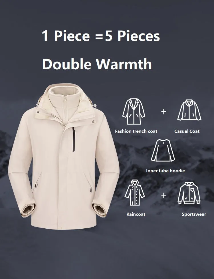 New Autumn Winter Outdoor Storm Jacket Unisex Manufacturers Wholesale Three-in-one Work Clothes Waterproof Mountaineering Jacket