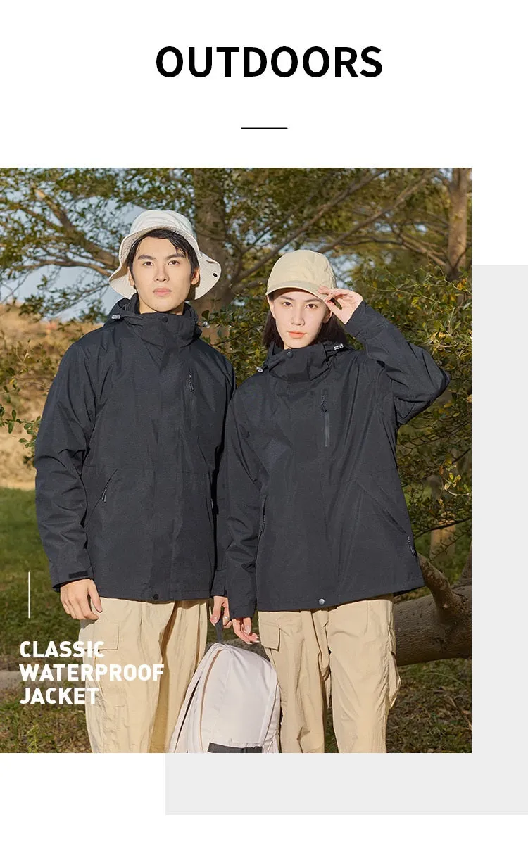 New Autumn Winter Outdoor Storm Jacket Unisex Manufacturers Wholesale Three-in-one Work Clothes Waterproof Mountaineering Jacket