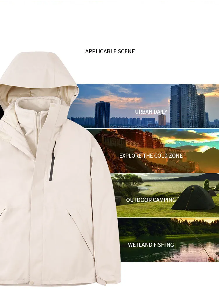 New Autumn Winter Outdoor Storm Jacket Unisex Manufacturers Wholesale Three-in-one Work Clothes Waterproof Mountaineering Jacket