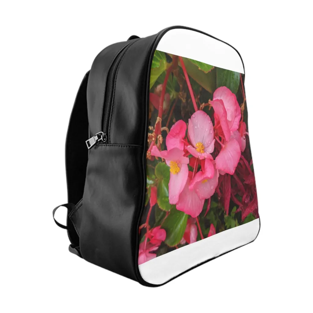 Pink Flowers School Backpack