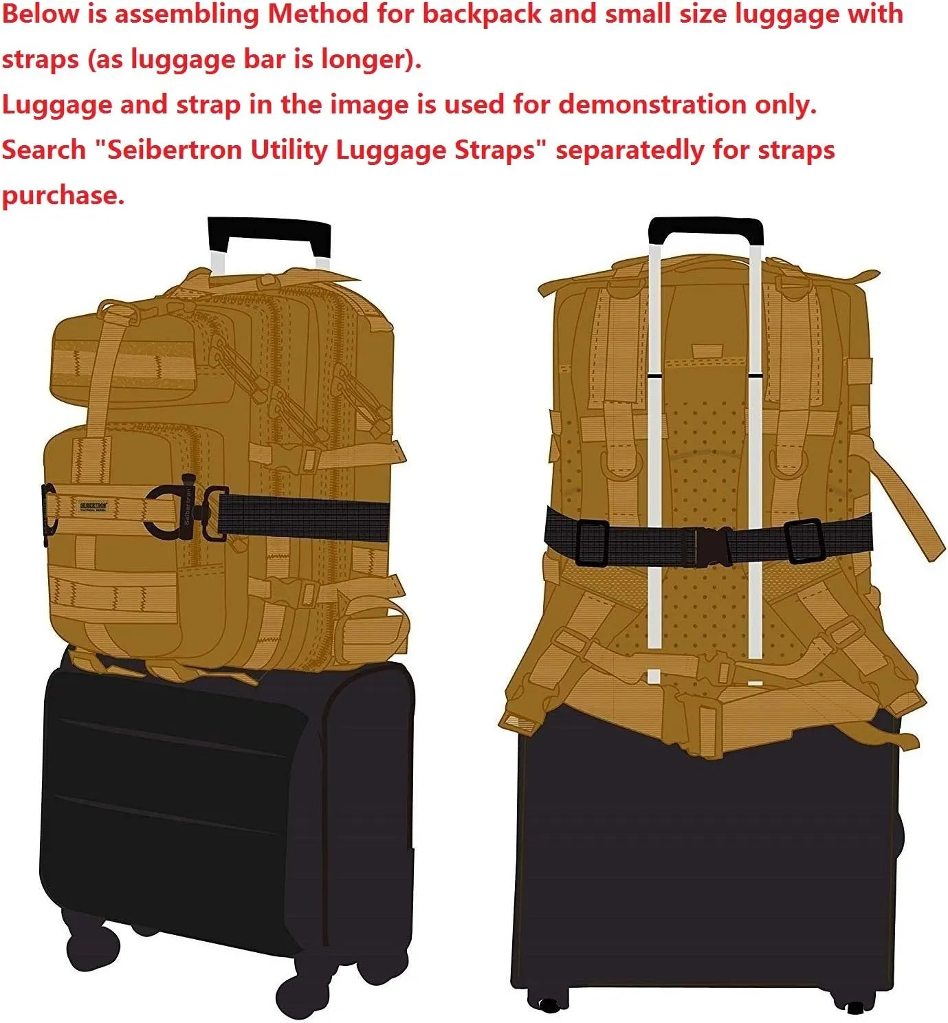 Seibertron Falcon Water Repellent Hiking Camping Backpack Compact Pack Summit Bag (Khaki 27L)