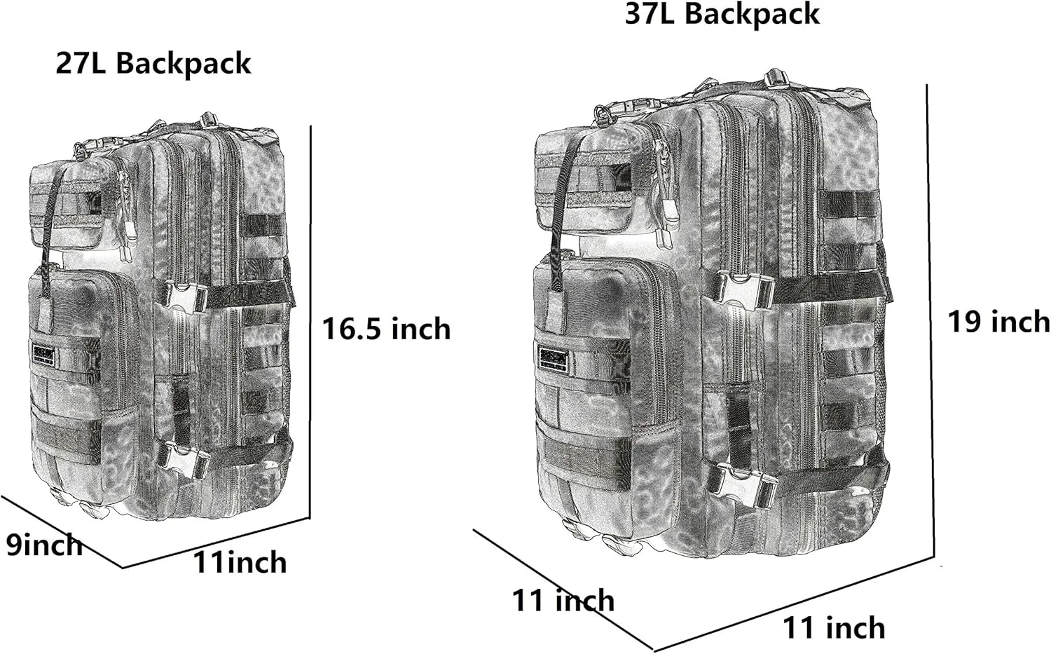 Seibertron Falcon Water Repellent Hiking Camping Backpack Compact Pack Summit Bag (Khaki 27L)