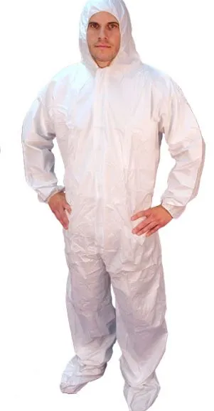 SMS DISPOSABLE COVERALLS HOODED WITH BOOTS