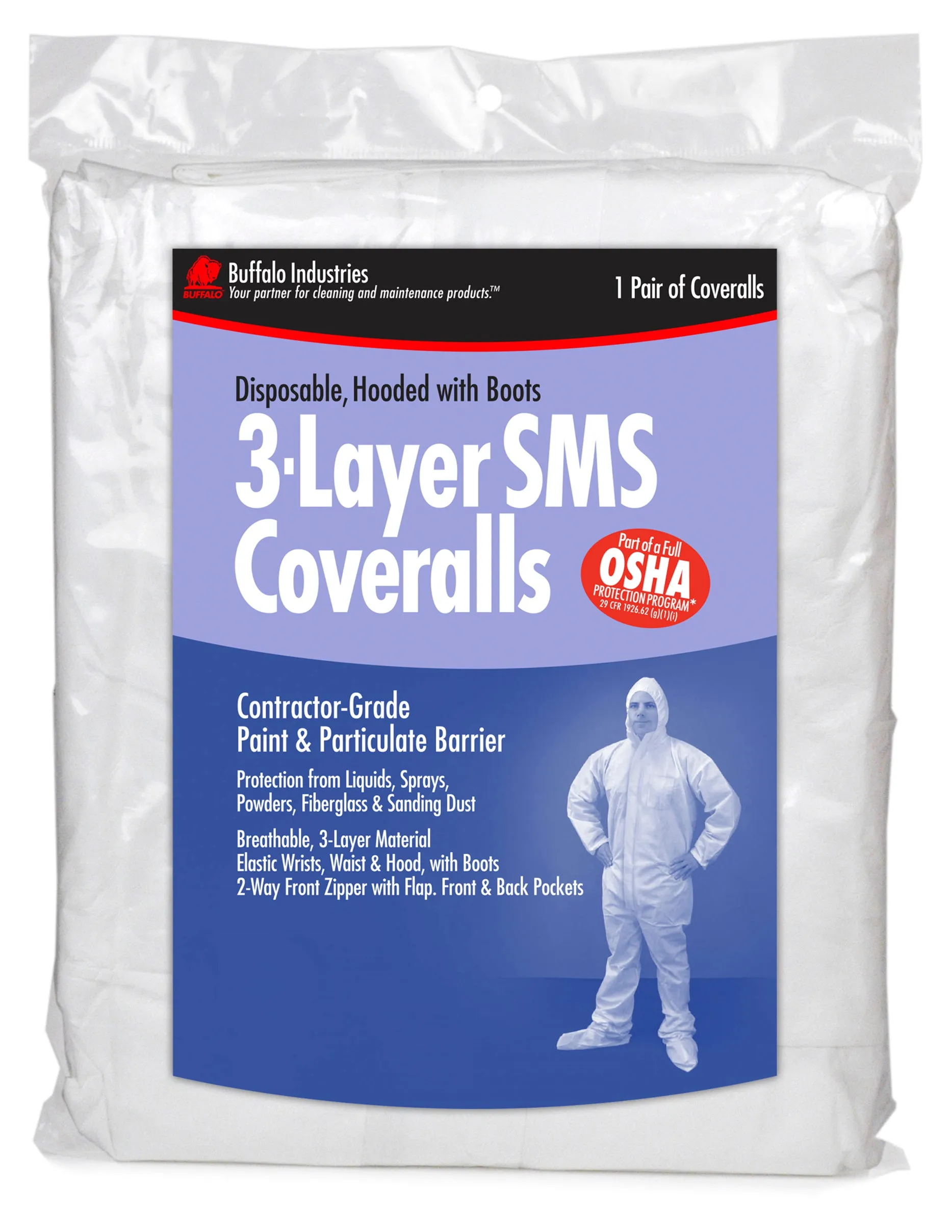 SMS DISPOSABLE COVERALLS HOODED WITH BOOTS