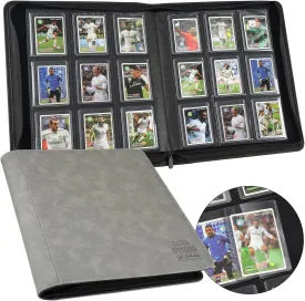 Toploader Binder with 9-Pocket Pages, Holds 288 "34" Rigid Toploader Hard Cases, Card Holder for Collectible Cards or Sports Cards, Durable Sleeves for Storage & Display (Gray)