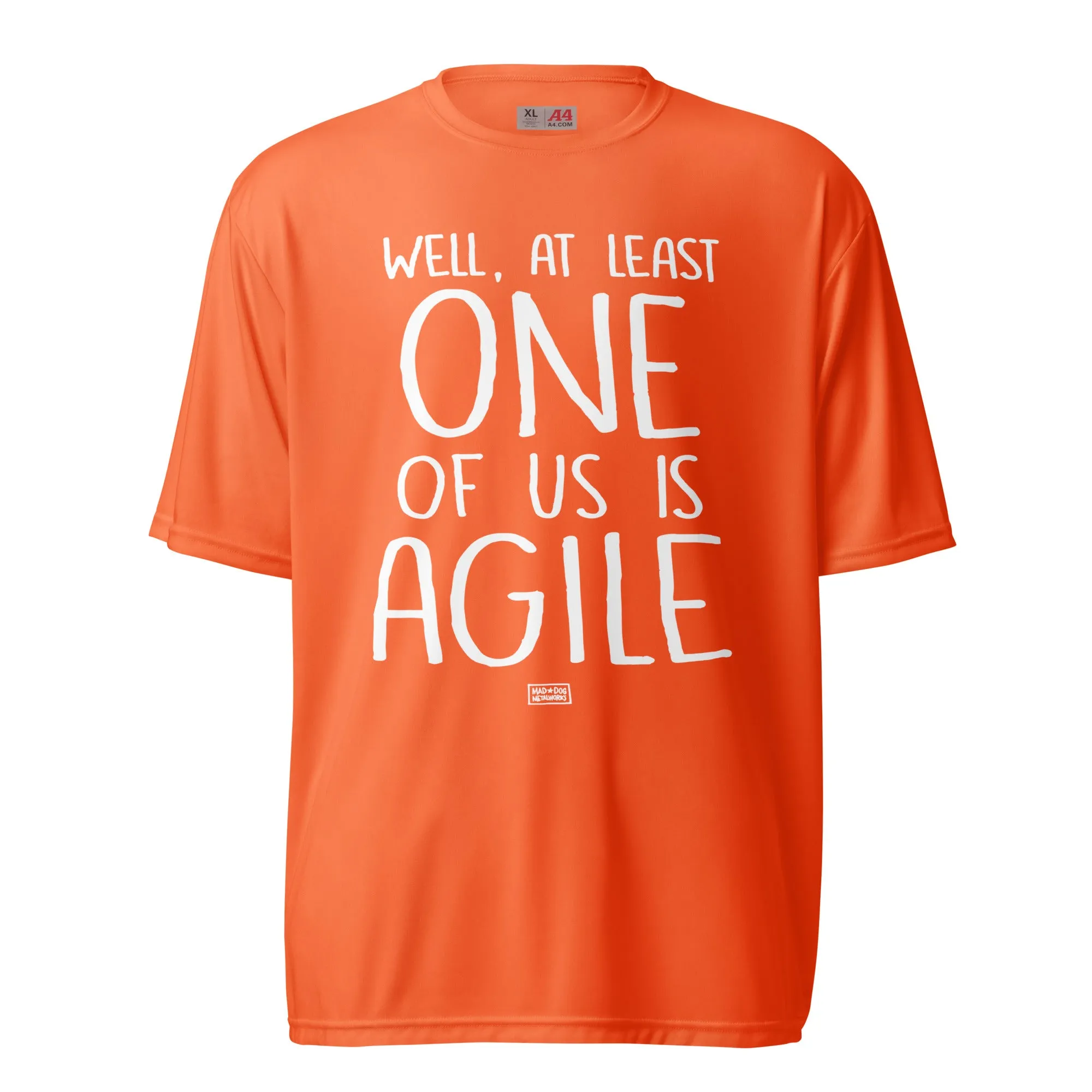 unisex performance crewneck: one of us is agile