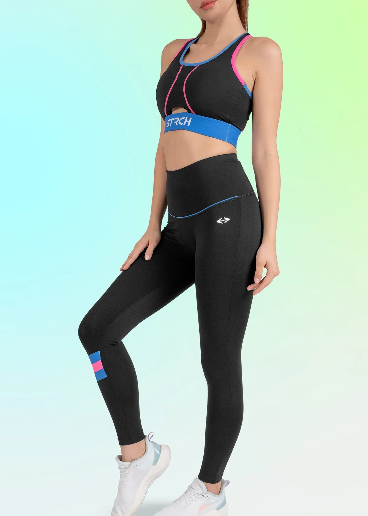 Women's Tri-Color High Waist Leggings