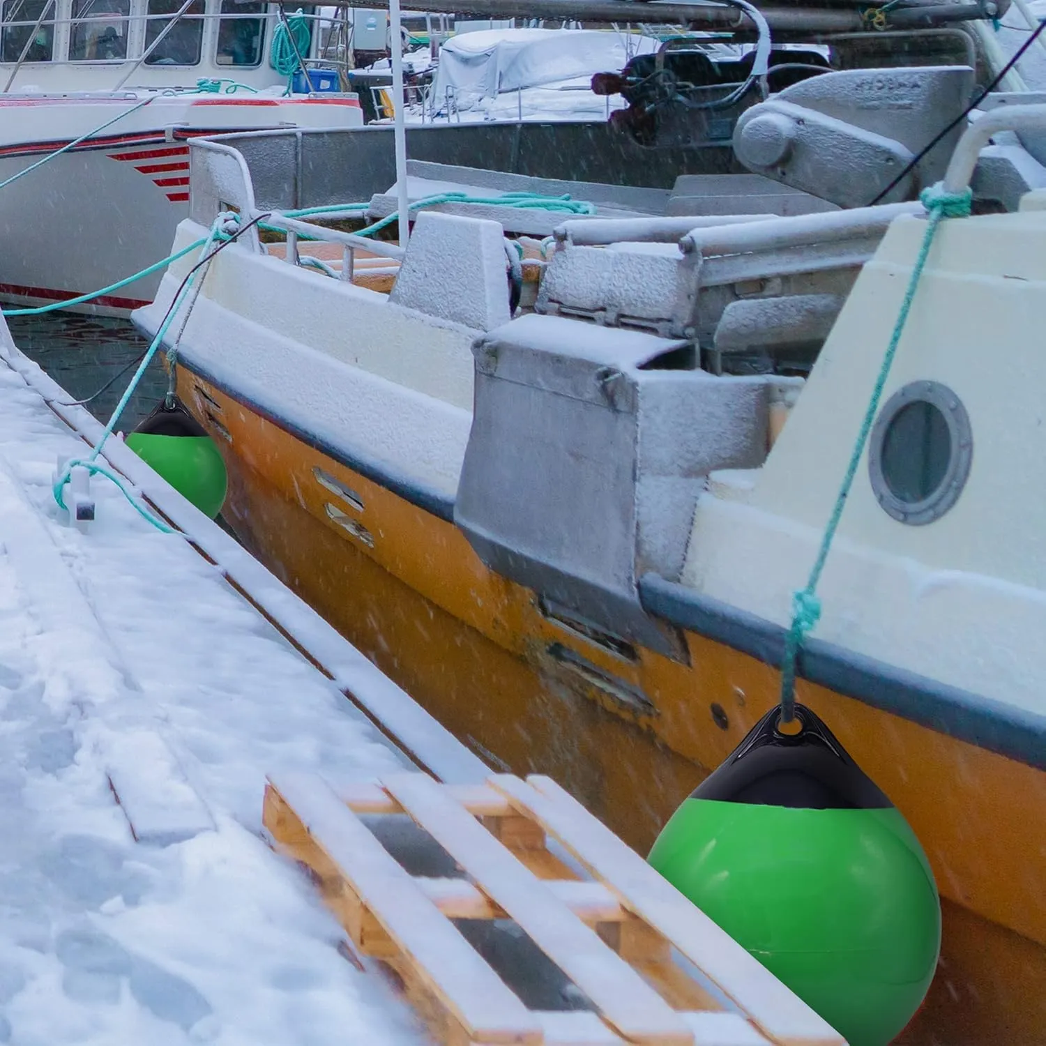 X-Haibei 1 Boat Fender Ball Round Anchor Buoy, Dock Bumper Ball Inflatable Vinyl Shield Protection Marine Mooring Buoy